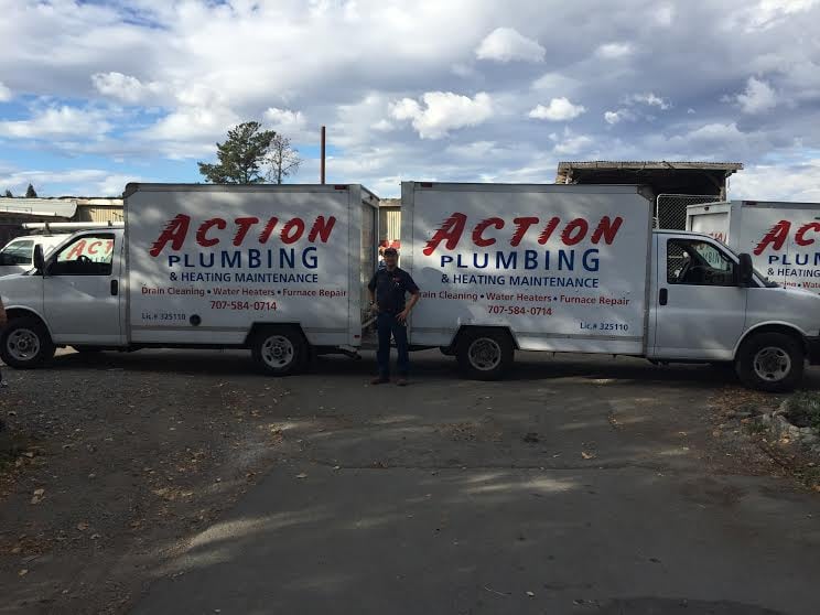 Action Plumbing service truck Santa Rosa CA