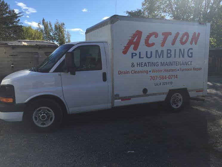 Action Plumbing fleet of trucks Sonoma County